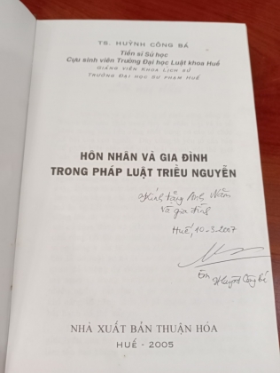 HÔN NHÂN VÀ GIA ĐÌNH TRONG PHÁP LUẬT TRIỀU NGUYỄN