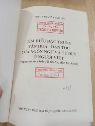 TÌM HIỂU ĐẶC TRƯNG VĂN HOÁ - DÂN TỘC CỦA NGÔN NGỮ VÀ TƯ DUY Ở NGƯỜI VIỆT