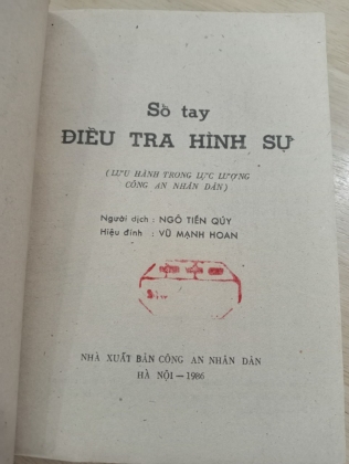 SỔ TAY ĐIỀU TRA HÌNH SỰ