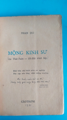 MỘNG KINH SƯ