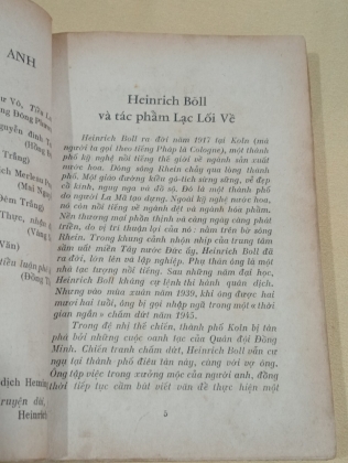 LẠC LỐI VỀ - HEINRICH BOLL (HUỲNH PHAN ANH DỊCH THUẬT)