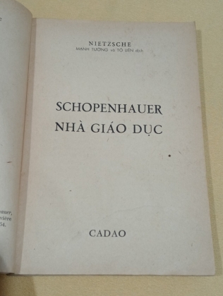 SCHOPENHAUER NHÀ GIÁO DỤC