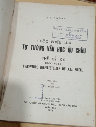 CUỘC PHIÊU LƯU TƯ TƯỞNG VĂN HỌC ÂU CHÂU THẾ KỶ XX