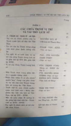 CHÚA TRỊNH VỊ TRÍ VÀ VAI TRÒ LỊCH SỬ