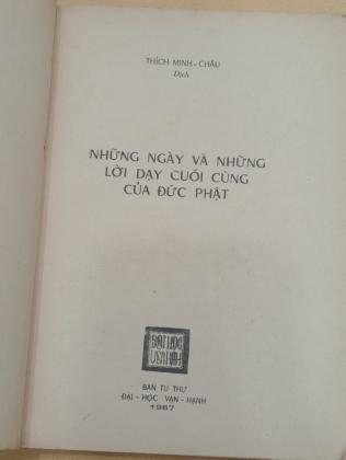 NHỮNG NGÀY VÀ NHỮNG LỜI DẠY CUỐI CÙNG CỦA ĐỨC PHẬT