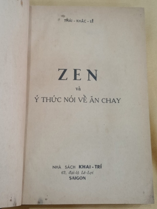 ZEN VÀ Ý THỨC NÓI VỀ ĂN CHAY - THÁI KHẮC LỄ