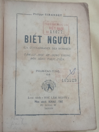 BIẾT NGƯỜI - TÂM LÝ HỌC ÁP DỤNG VÀO ĐỜI SỐNG THỰC TIỄN