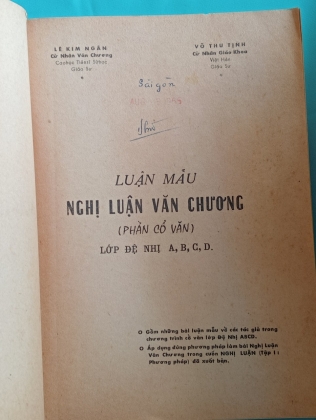 NGHỊ LUẬN QUỐC VĂN LUYỆN THI TÚ TÀI