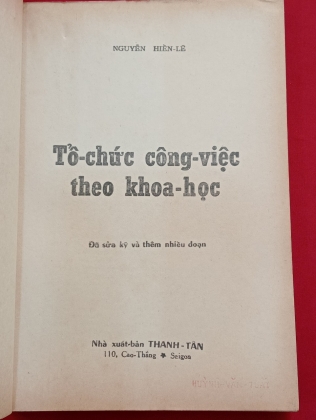 TỔ CHỨC CÔNG VIỆC THEO KHOA HỌC