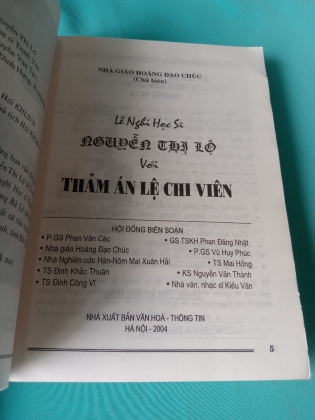 LỄ NGHI HỌC SĨ NGUYỄN THỊ LỘ VỚI THẢM ÁN LỆ CHI VIÊN