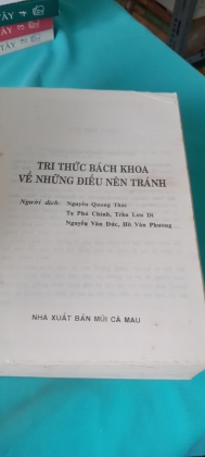 TRI THỨC BÁCH KHOA VỀ NHỮNG ĐIỀU NÊN TRÁNH 