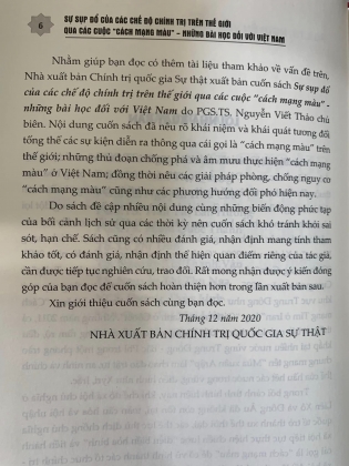 SỰ SỤP ĐỔ CỦA CÁC CHẾ ĐỘ CHÍNH TRỊ TRÊN THẾ GIỚI QUA CÁC CUỘC “CÁCH MẠNG MÀU”