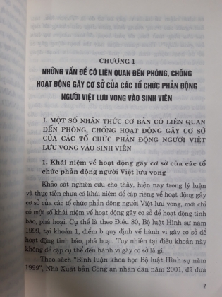 PHÒNG, CHỐNG HOẠT ĐỘNG MÓC NỐI, LÔI KÉO ĐỐI TƯỢNG SINH VIÊN CỦA CÁC TỔ CHỨC PHẢN ĐỘNG NGƯỜI VIỆT LƯU VONG 