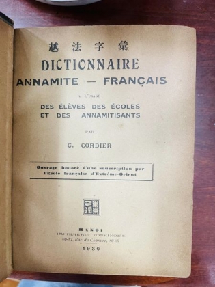 DICTIONNAIRE ANNAMITE - FRANCAIS 