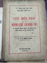 LUẬT HIẾN PHÁP VÀ CÁC ĐỊNH CHẾ CHÁNH TRỊ