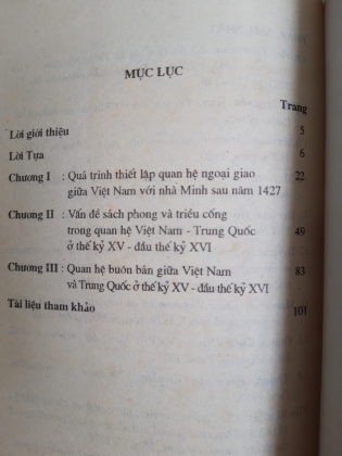 QUAN HỆ GIỮA VIỆT NAM VÀ TRUNG QUỐC THẾ KỶ XV - ĐẦU THẾ KỶ XVI 