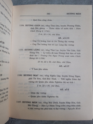 BẢNG TRA THẦN TÍCH THEO ĐỊA DANH LÀNG XÃ