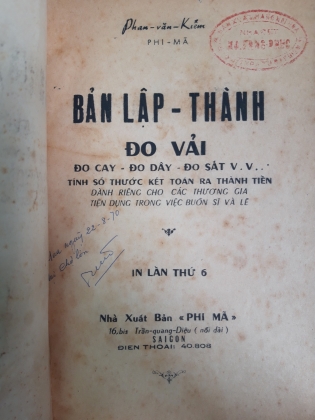 BẢN LẬP THÀNH ĐO VẢI 