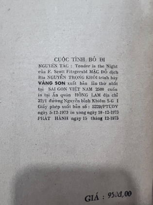 CUỘC TÌNH BỎ ĐI - FITZGERALD