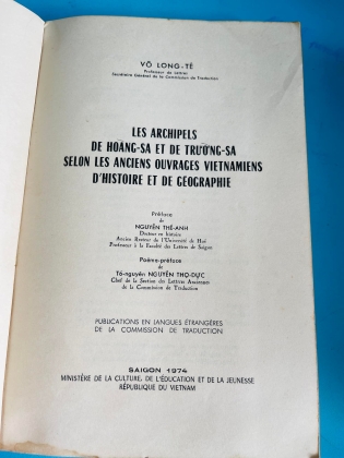 LES ARCHIPELS DE HOÀNG SA ET DE TRƯỜNG SA SELON LES ANCIENS OUVRAGES VIETNAMIENS D'HISTOIRE ET DE GÉOGRAPHIE - VÕ LONG TÊ